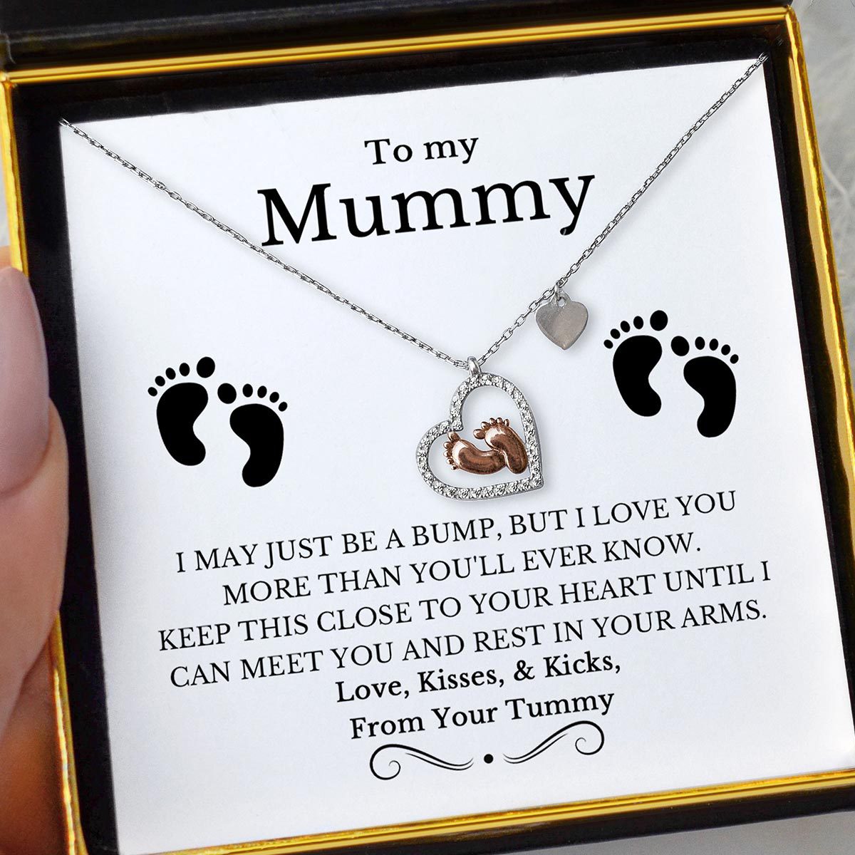 Alla mia mamma - Collana con piedini di bambino a forma di cuore