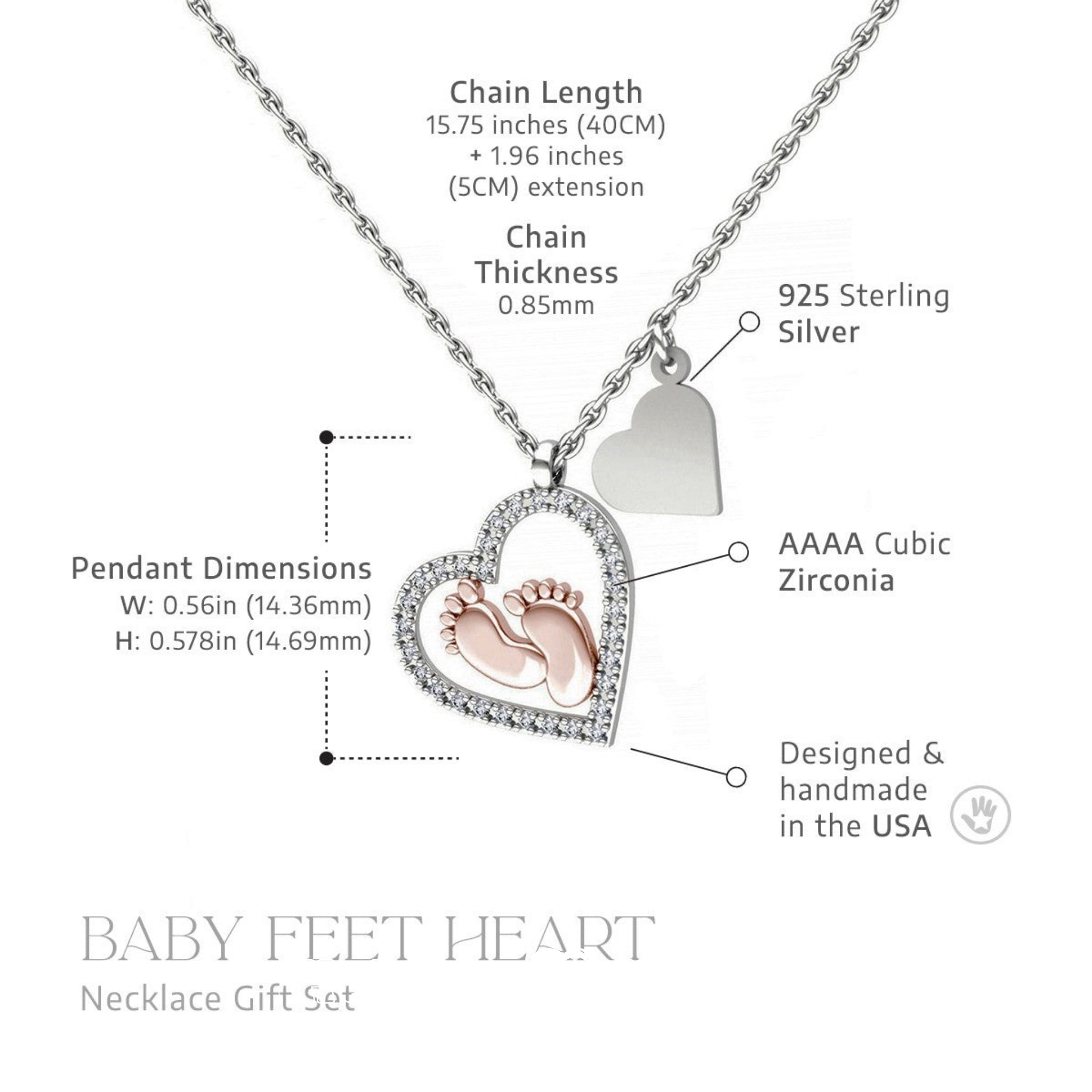 Alla mia mamma - Collana con piedini di bambino a forma di cuore