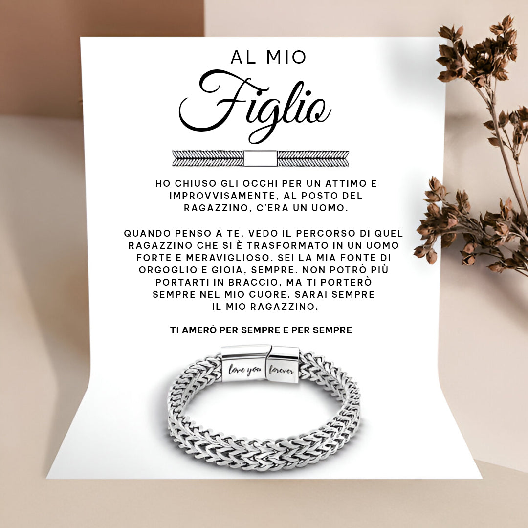 A Mio Figlio - Uniti Per Sempre | Braccialetto a Catena
