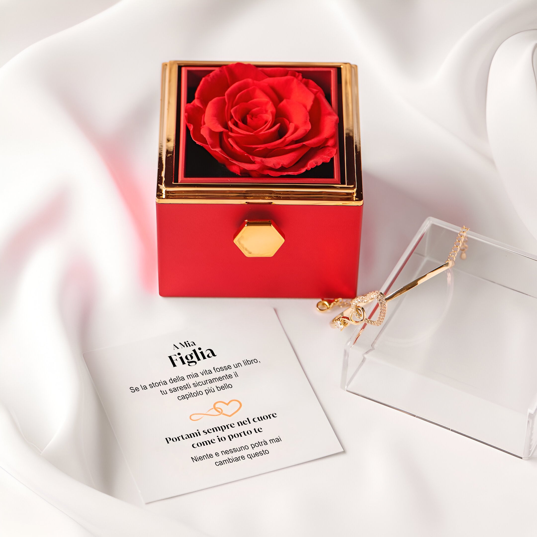 A Mia Figlia - Sempre Nel Mio Cuore | Bracciale Cuore Infinito Di Cristallo